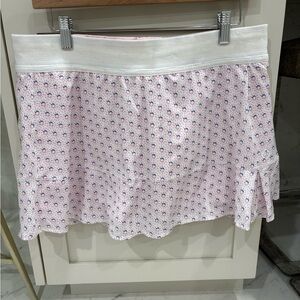 Tasc Performance Tennis Skirt | Built-In Shorts | Pink White Blue Print | Size L